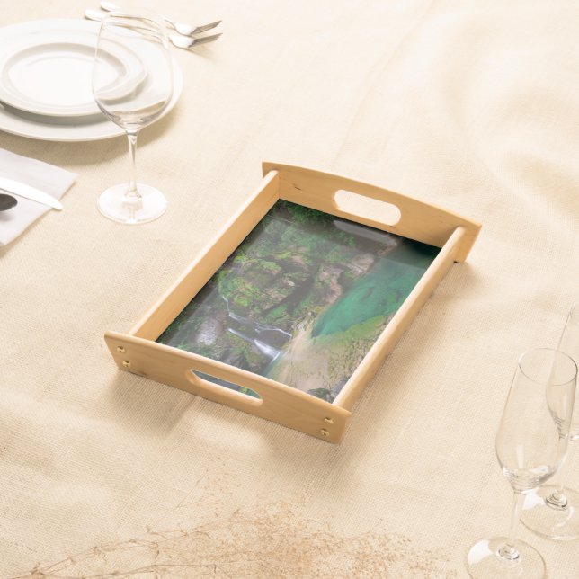 Stunning waterfall Virje, Slovenia Poster Serving Tray (Front)