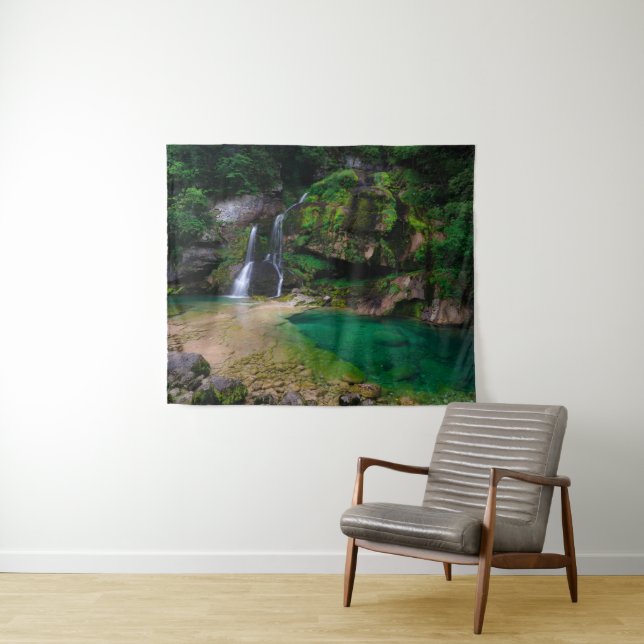 Stunning waterfall Virje, Slovenia Poster Tapestry (In Situ (Horizontal))