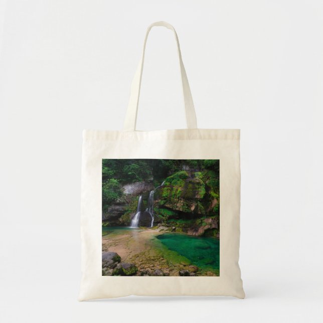 Stunning waterfall Virje, Slovenia Poster Tote Bag (Front)