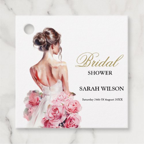 Stunning Wedding Gown Bridal Shower on a Budget Favor Tags