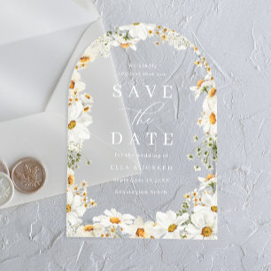 Stunning White Flowers Wedding Save The Date