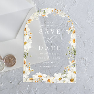 Stunning White Flowers Wedding Save The Date