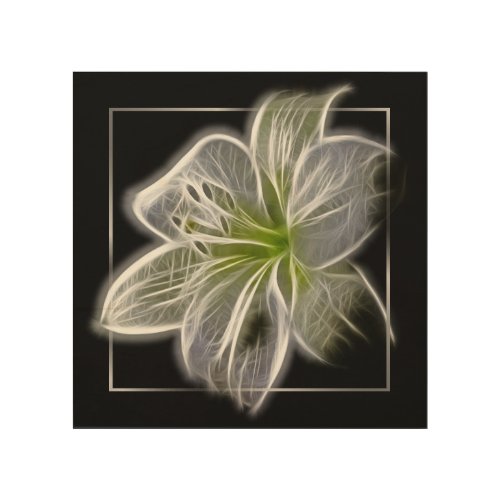 Stunning White Lily Fractal Art Black