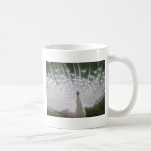 Stunning white Peacock ( Peafowl) full plume Coffee Mug