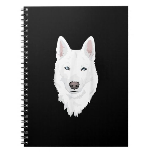 Stunning White Siberian Husky _ Sweet White Snow Notebook
