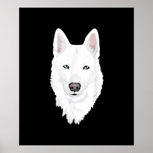 Stunning White Siberian Husky _ Sweet White Snow Poster