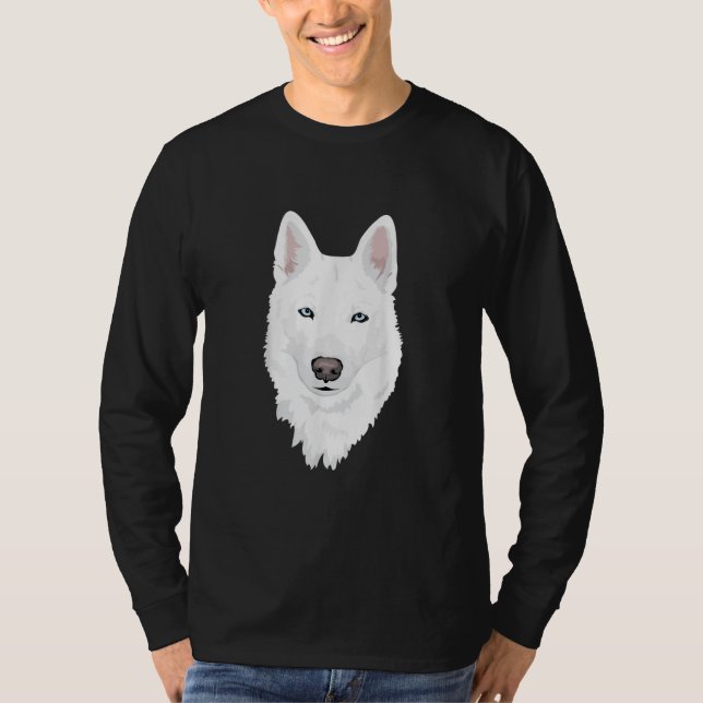 Stunning White Siberian Husky - Sweet White Snow T-Shirt (Front)