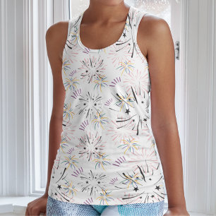 Stunning White Starburst Pattern  Tank Top
