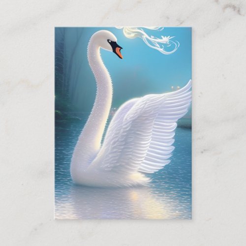 Stunning White Swan Bird Graphic Calling Card