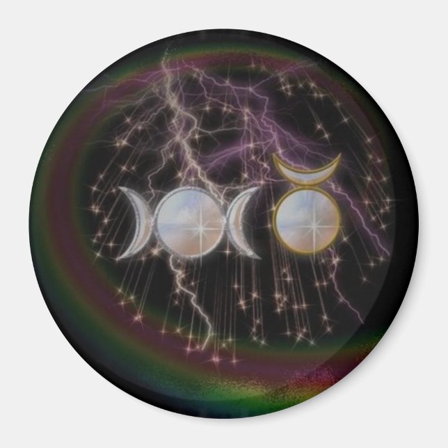 Stunning Wiccan Triple Goddess Cosmic Magnet (Front)