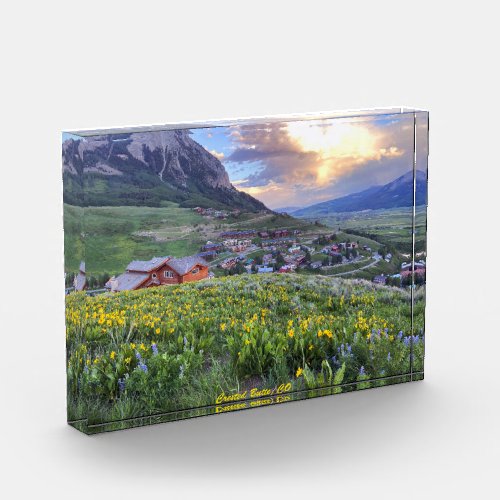 Stunning Wildflower Mountain Beautiful Sky  Photo Block