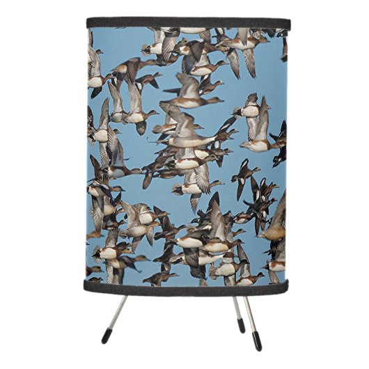 Stunning Winter Ducks in Flight Tripod Lamp (Right)
