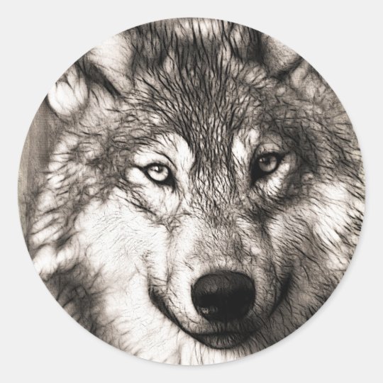 Stunning wolf face photo print accessories therian classic round ...