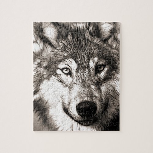 Stunning wolf face photo print accessories therian jigsaw puzzle