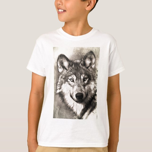 Stunning wolf face photo print accessories therian T-Shirt (Front)