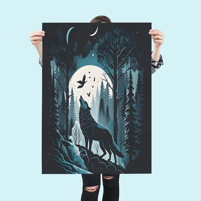 Stunning Wolf Wildlife Wall Art nature Forest  (Creator Uploaded)