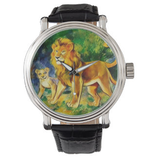 Stunning Wrist Watch with Elegant and exotic Lion.