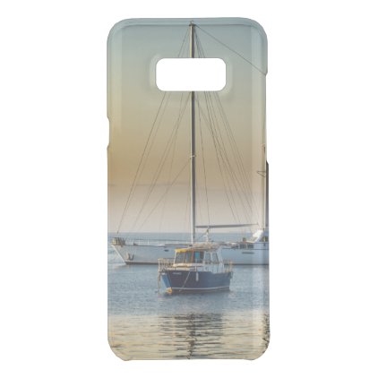 Stunning yacht and boat at marina uncommon samsung galaxy s8+ case