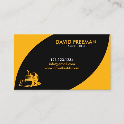 Stunning Yellow and Black Bulldozer Construction Business Card