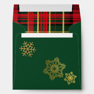 Stunningly Elegant Tartan Plaid Photo Christmas Envelope