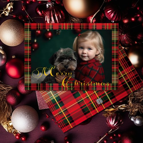 Stunningly Elegant Tartan Plaid Photo Christmas Holiday Card