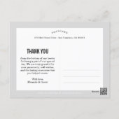 Stunningly Scripted Wedding Photo Thank You Card (Back)