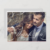 Stunningly Scripted Wedding Photo Thank You Card (Front/Back)