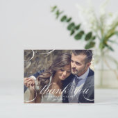 Stunningly Scripted Wedding Photo Thank You Card (Standing Front)