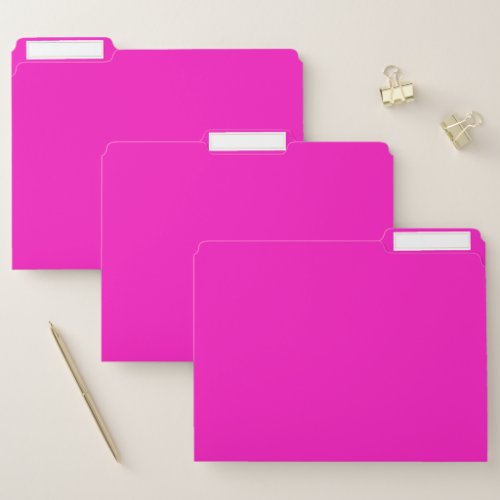Stunningly Vivacious Pink Color File Folder