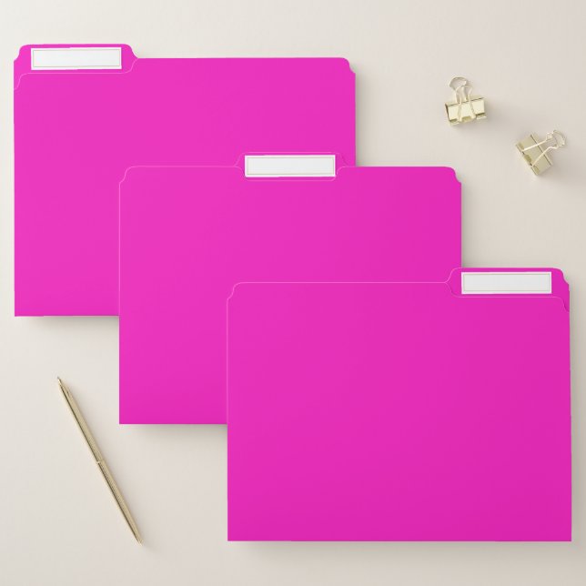 Stunningly Vivacious Pink Color File Folder (Set)
