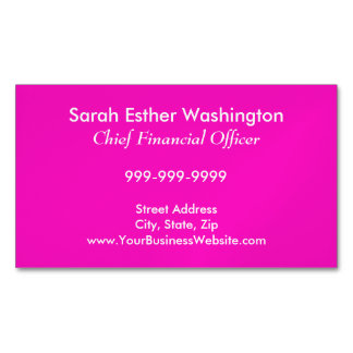 Stunningly Vivacious Pink Color Magnetic Business Card