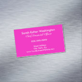 Stunningly Vivacious Pink Color Magnetic Business Card (In Situ)