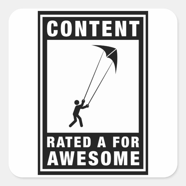 Stunt Kiting Square Sticker (Front)