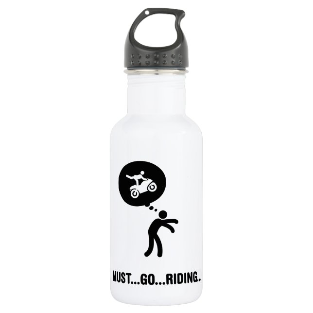 Stunt Rider Stainless Steel Water Bottle (Front)