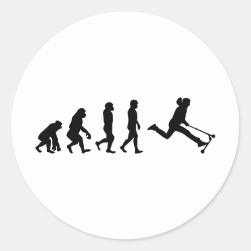 Stunt Scooter Freestyle Scootering Rider Evolution Classic Round Sticker