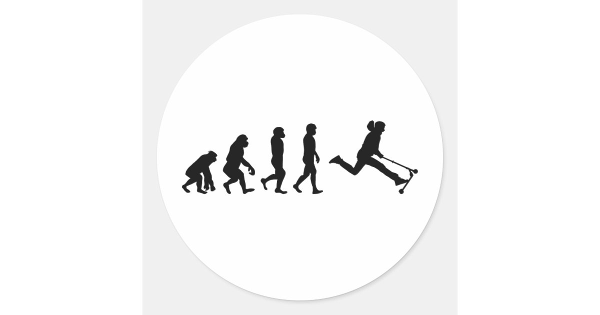 Flow Rider Evolution Sticker Stunt Scooter Freestyle Scootering Rider Evolution Classic Round ...