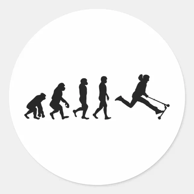 Flow Rider Evolution Sticker Stunt Scooter Freestyle Scootering Rider Evolution Classic Round ...