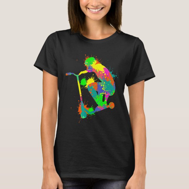 Stunt Scooter Rider Boys Kids Youth T-Shirt (Front)