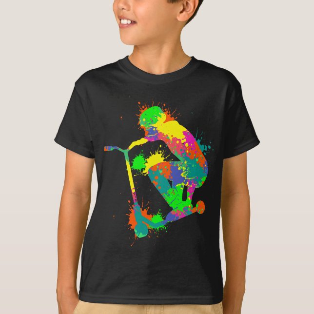 Stunt Scooter Rider Boys  Youth T-Shirt (Front)