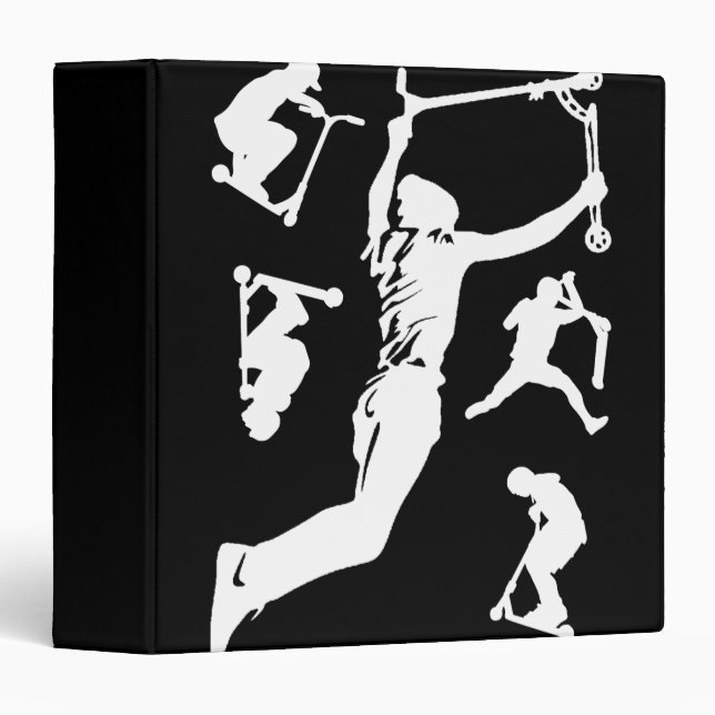 Stunt Scooter Scootering Tricks 3 Ring Binder (Front/Spine)