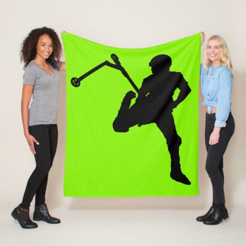 Stunt Scooter Sports Silhouette Art Fleece Blanket