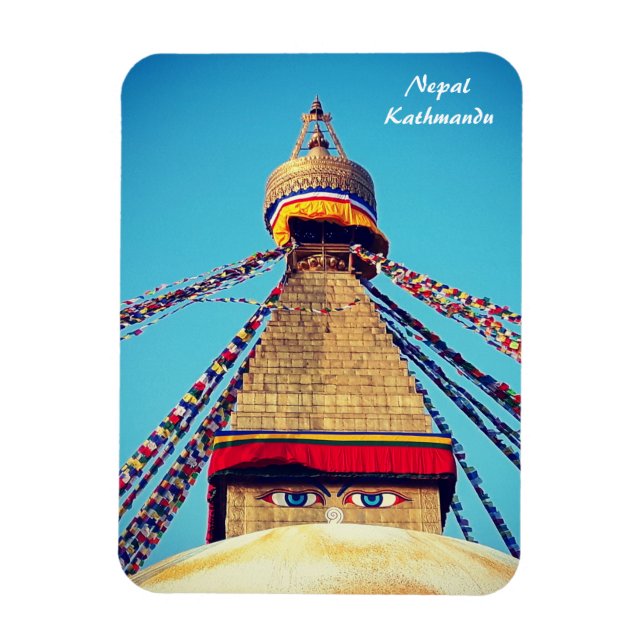Stupa - Boudhanath, Dharma, Kathmandu, Nepal Magnet (Vertical)