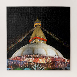 Stupa Boudhanath, Kathmandu at night - Nepal Jigsaw Puzzle