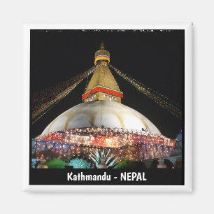 Stupa Boudhanath, Kathmandu at night - Nepal Magnet