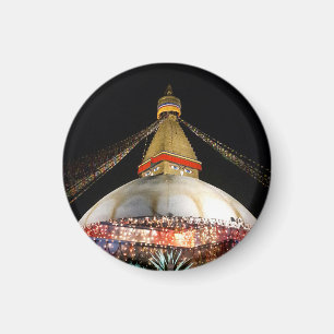 Stupa Boudhanath, Kathmandu at night - Nepal Magnet