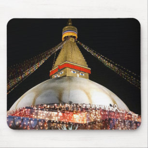 Stupa Boudhanath, Kathmandu at night - Nepal Mouse Pad