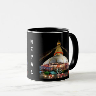 Stupa Boudhanath, Kathmandu at night - Nepal Mug