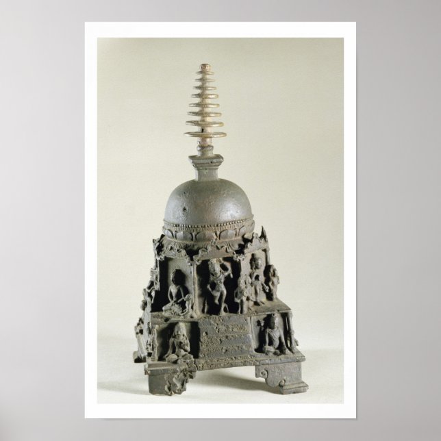 Stupa, Pala, Nalanda, Bihar (bronze) Poster (Front)