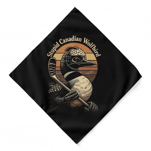 Stupid Canadian Wolf Bird Bandana (Front)