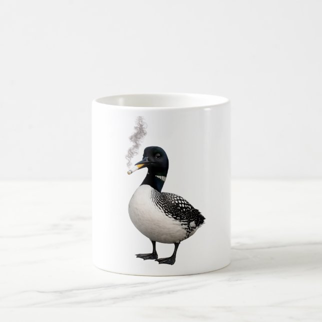 stupid Canadian wolf bird common loon Smoking meme Coffee Mug (Center)